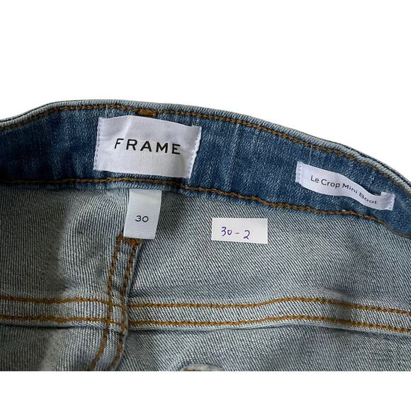 Frame Blue Le Crop Stretch Mini Boot Cropped Pants Women Size 30 | 30-2 - Picture 4 of 9